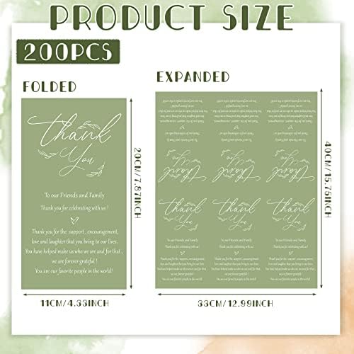 Crtiin 200 Pcs Sage Green Thank You Wedding Napkin Disposable Napkin Paper - Image 3