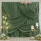 10x10 Valley Green Backdrop Curtain for Parties Wrinkle Free Dark Green Photo Curtains Backdrop Drapes Fabric Decoration for Baby Shower Birthday Party Photography 5ft x 10ft,2 Panels - Image 2