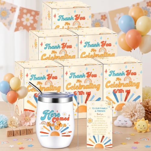 Hoolerry 6 Set Baby Shower Cups, 12oz Stainless Steel Tumbler, Son - Image 5