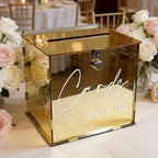 Gold Acrylic Card Box with Lock & Slot, Classy Golden Wedding Card Boxes for Reception, Luxury Monetary Envelope Gift Box for Party Graduation Birthday Anniversary Baby Shower All Occasions - Image 7