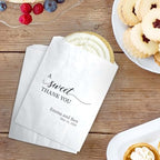 Canopy Street Personalized Sweet Thank You Treat Bags / 50 Custom Event Dessert Bags / 5 3/4" x 8" Elegant Cookie Holder Wedding Anniversary Favor/Made In The USA - Image 4