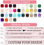 Personalized Ribbon Roll for Gift Wrapping with Text,5/8" Wide Satin Custom Wedding Favors for Guests with Printed Name,Customzied Wrap Fabric Ribbon, Customizable Birthday Baby Shower Party Supplies - Image 4