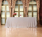 SquarePie Sequin Tablecloth 90x156 Inch Silver for Disco Wedding Party - Image 6