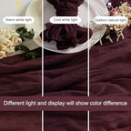 LZY 60 Pack Gauze Cheesecloth Napkins 20x20 Inch Dinner Cloth Napkins, Soft Boho Table Napkins Rustic Wrinkled Cheese Cloth Napkins Bulk for Wedding Party Baby Shower Event Decor (Burgundy) - Image 3