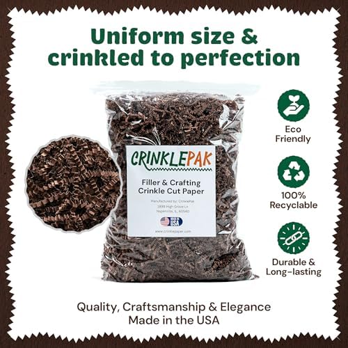10LB Chocolate Crinkle Paper Gift Basket Filler USA Made - Image 3