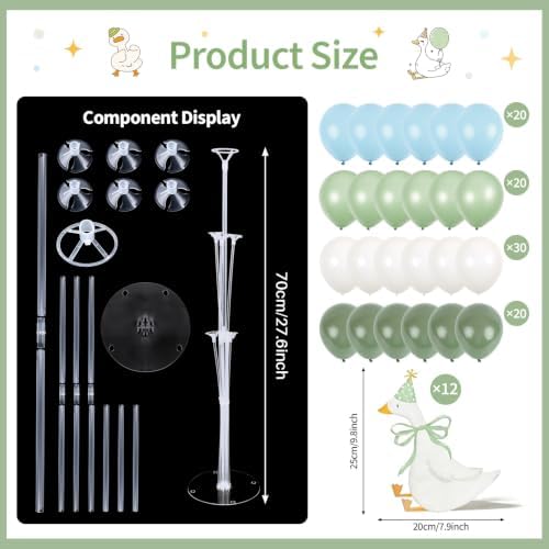 12 Sets One Silly Goose 1st Birthday Decoration Goose Balloon Stand Kit Baby Shower Centerpiece for Table with Blue and Green Balloon Gender Reveal Boy Girl Birthday Party Decor for Wedding Gift Favor - Image 2