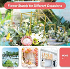 10PCS Wedding Flower Stand, 23.6Inch/60cm Gold Column Vases Rack for Baby Shower Birthday Party Decoration Garden Arbor Frame Holder for Flower Balloon Decor Road Leads - Image 6