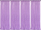 Lavender Sequin Backdrop Drapes 4 Panels 2FTx8FT Glitter Backdrop Curtains by QueenDream