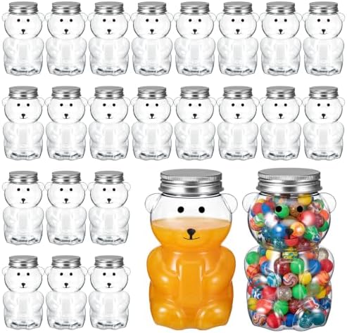 Mumufy 24 Pcs Bear Shaped Plastic Jars Empty Containers for Candy, 12 oz by Mumufy