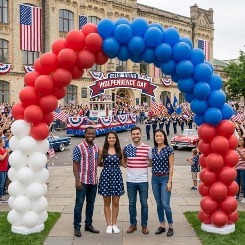 PMU DIY Professional Balloon Arch Deluxe Kit (Patriotic Red, White and Blue) Balloon Garland for Party Decoration, Decoration Kit for Birthday Party, Wedding, Graduation, Baby Shower(41693-61646)Pkg/1 - Image 3