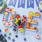 HILAVO Charcuterie Letters ONE, 3PCS 13.7" Fillable ONE Shaped Charcuterie Board Letters Paper Mache Cardboard Letters Trays for 1st Birthday Party Anniversary Baby Shower Decorations - Image 4