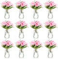 Zeyune 37 Pcs Silk Peonies with Vases Fake Flowers,Pink,Perfume by Zeyune