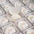 30 Sets Seashell Scented Candles Fully Assembled Wedding Candle Favor with Clear Plastic Box, Pearl, Gift Tag, Ribbon Wedding Party Favor Thank You Gift for Guest Bridal Shower by petitepop