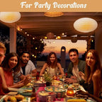 Retisee 2 Pcs Oval Paper Lantern Shade for Party Wedding, 16 Inch, White - Image 4