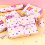 WRAPAHOLIC 30 Inch Jumbo Reversible Birthday Wrapping Paper - 30 Inch x 100 Feet Jumbo Roll - Pink Girls Happy Birthday Wrapping Paper for Kids Girls Gift Wrap, Baby Shower - Image 7