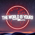The World Is Yours Neon Sign Carved Planet Adjustable Brightness USB Powered LED Neon Signs for Wall Decor Light Up Signs for Bedroom Classroom Office Man Cave Game Room 41cm*31cm by Letourlivesbefullofloveandcolor
