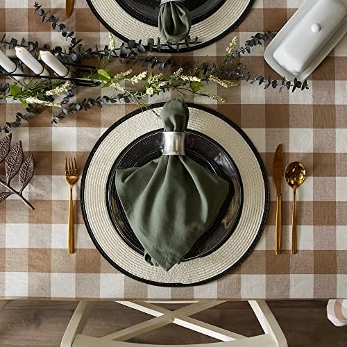 DII Buffalo Check Collection, Classic Farmhouse Tablecloth, 60 x 104, Stone - Image 4