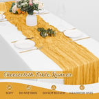 8 Pack Gold Cheesecloth Table Runners 20x120 Inch Gauze Table Runner 10FT Easter Cheese Cloth Table Runner Rustic Sheer Runner for Wedding Baby Shower Birthday Party Table Decor - Image 6