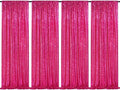 Fuchsia Sequin Backdrop Drapes 4 Panels 2FTx8FT Glitter Backdrop Curtains by QueenDream