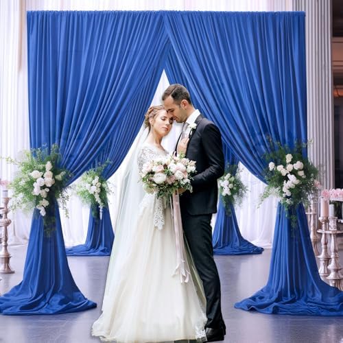 10 x 10 Feet Blue A Backdrop Curtain for Partie, Background Curtains for Photoshoot, Birthday, Wedding, Halloween, Thanksgiving, Christmas Day, New Year Party Decorations 5Ft x 10Ft, 2 Panels - Image 6