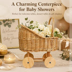 Wicker Baby Carriage Centerpiece, Willow Decor for Baby Shower - Image 4