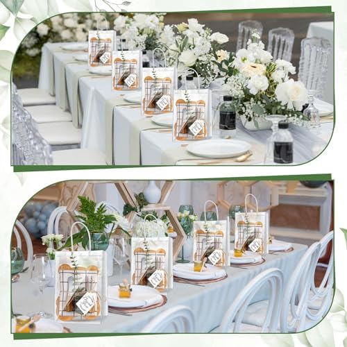 43 Pcs Baby Shower Game Prizes for Winners 6 Sets Baby Shower Prizes Wedding Bridal Favor with Bamboo Bear Shape Cheese Board Oak Cutlery Placemats Artificial Eucalyptus Stems Tags Bags - Image 6