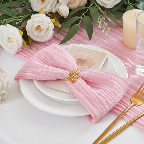 50 Pack Cheesecloth Napkins 20"x20" Blush Pink Gauze Boho Napkins - Image 6