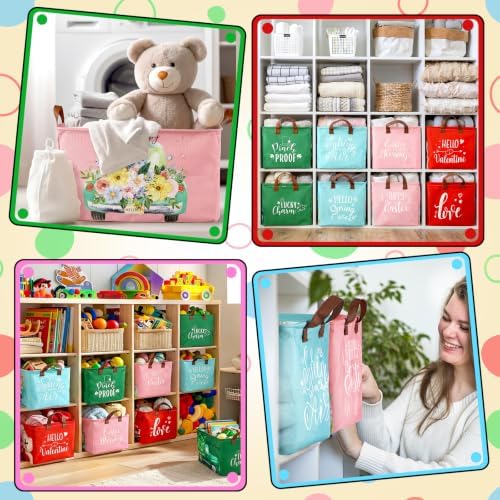 CHENGU 8 Pack Large Gifts Baskets Empty Collapsible Holiday Storage Bin - Image 5