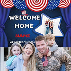 Custom Welcome Home Decorations Kit Military Welcome Home Banner Red White and Blue Balloons Patriotic Paper Fans Star Streamers Tablecloth for Patriotic Memorial Day Deployment Returning Party Decor(5x7.5ft) - Image 7