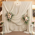 10ft×15ft Beige Backdrop Curtain for Wedding Parties by PartyVillage