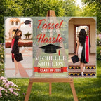 Personalized Clear Graduation Yard Sign with Photo – Custom Acrylic Welcome Sign “Tassel Was Worth the Hassle” for High School Senior & College Graduation Party, Class of 2026 Outdoor Decor - Image 4