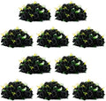 NUPTIO Black Roses Artificial Flowers Pcs of 10 Fake Flower Bouquet Black Hydrangea Flowers Artificial, 15 Heads Fake Roses with Base, Real Looking Black Artificial Flowers (Black) by Nuptio