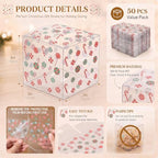 ReliThick 50 Pcs Christmas Clear Favor Boxes 3x3x3 Inch, Xmas Candy Box - Image 2