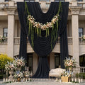 40x14ft Black Backdrop Curtains for Parties, Wrinkle Free Polyester 8 Panels Photo Backdrop Drapes 14 ft Long Back Drop Cloth for Wedding Birthday Photography Background Party by Htper