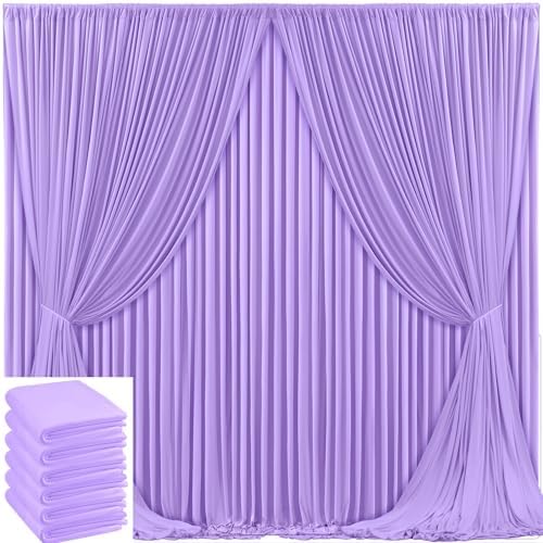 30x10ft Lavender Backdrop Curtain for Wedding Parties Wrinkle Free Fabric Lavender Drapes Backdrop Decoration for Baby Shower Birthday Photography Decoration 6 Panels, 5ft x 10ft by Gogoparti