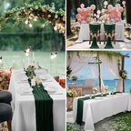 15 Pack Emerald Green Cheesecloth Table Runner 9FT Rustic Sheer Table Runners 17x108 Inch Gauze Boho Runner for Wedding Bridal Baby Shower Birthday Party Table Decorations - Image 7