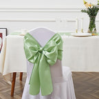 Sage Green Satin Chair Sashes Bows, 6 x 108 inch, 50 Pcs - Image 4