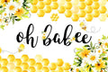 Oh Babee Baby Shower Party Backdrop Colorful Flowers Yellow Honeycomb Baby Shower Party Decorations Background Bee Sweet Honey Gender Reveal Party Birthday Party Studio Props 15x10ft by Canessioa
