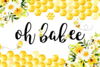 Oh Babee Baby Shower Party Backdrop Colorful Flowers Yellow Honeycomb Baby Shower Party Decorations Background Bee Sweet Honey Gender Reveal Party Birthday Party Studio Props 15x8ft by Canessioa