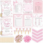 Sherr 424 Pcs Pink Bow Baby Shower Games Decorations, Set 8, 50 Pacifiers by Sherr