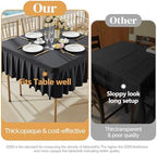 Wish Care 2 Pack Black Spandex Tablecloths for 34x34 Inch Square Tables, Stretch Fitted Table Clothes with Pleated Ruffle Skirt for 34” Table, Wrinkle Free and Elastic, for Party Kitchen Home Dining - Image 4