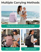 BAGSMART Diaper Bag Backpack with Changing Pad, Insulated Bottle Holders - Image 5