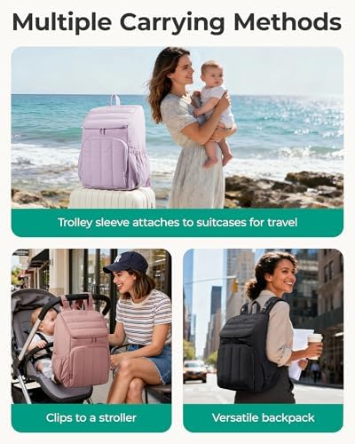 BAGSMART Diaper Bag Backpack with Changing Pad, Insulated Bottle Holders - Image 5