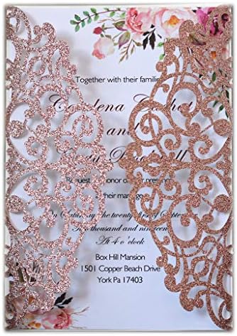 100Pcs Glitter Invitations Cards Covers For Engagement Wedding Birthday by Unknown