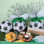 72 Pieces Soccer Paper Lanterns Centerpieces Decorations 8'' Soccer Lanterns Table Centerpieces with Metallic Foil Centerpiece Wrapping Paper and Ribbons for Soccer Birthday Party (72 PCS, Soccer) - Image 4