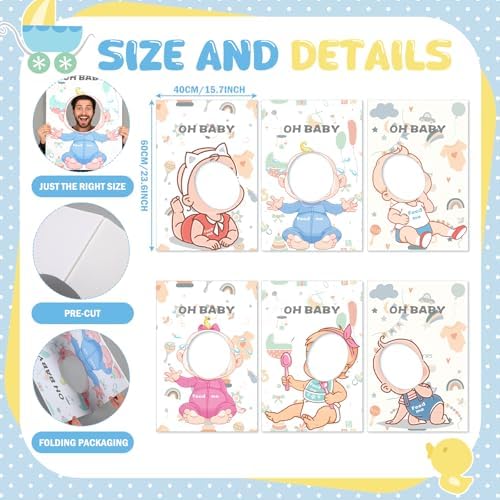 Liitrsh 12 Sets Funny Blindfold Baby Shower Feed Me Baby Shower Games Set - Image 4