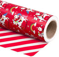 WRAPAHOLIC 30 Inch Jumbo Reversible Unicorn Christmas Wrapping Paper - 30 Inch x 100 Feet Jumbo Roll Red Santa Claus, Unicorn Wrapping Paper and Stripe Design for Holiday, Party by WRAPAHOLIC