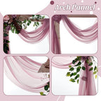 Pack of 2 Wedding Arch Drape Panel Fabric 30" x 40ft - Mauva - Image 5