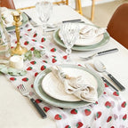 12 Pcs 29x70 Inch Strawberry Shiny Glitter Tulle Table Runner, White Lace Strawberry Tablecloth for Cake Birthday Party Wedding Baby Shower Christmas Decorations - Image 5