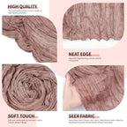 12 Pcs Dusty Pink Cheesecloth Table Runner 10Ft, Gauze Table Runners 21.5 x 120 inch,Semi Sheer Cheese Cloth Fabric Runner Bulk for Wedding,Party,Baby Shower,Bridal Shower - Image 4